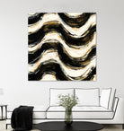 Black and Gold Geometric V Crop by Shirley Novak on GIANT ART - beige abstract