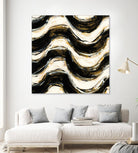 Black and Gold Geometric V Crop by Shirley Novak on GIANT ART - beige abstract