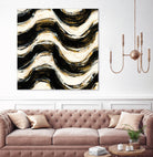 Black and Gold Geometric V Crop by Shirley Novak on GIANT ART - beige abstract