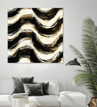 Black and Gold Geometric V Crop by Shirley Novak on GIANT ART - beige abstract