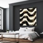 Black and Gold Geometric V Crop by Shirley Novak on GIANT ART - beige abstract