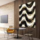 Black and Gold Geometric V Crop by Shirley Novak on GIANT ART - beige abstract