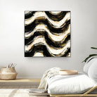 Black and Gold Geometric V Crop by Shirley Novak on GIANT ART - beige abstract