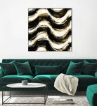 Black and Gold Geometric V Crop by Shirley Novak on GIANT ART - beige abstract