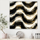 Black and Gold Geometric V Crop by Shirley Novak on GIANT ART - beige abstract