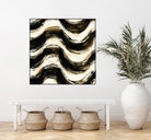 Black and Gold Geometric V Crop by Shirley Novak on GIANT ART - beige abstract