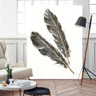 Gold Feathers III on White by Chris Paschke on GIANT ART - gold contemporary