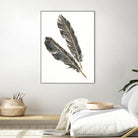 Gold Feathers III on White by Chris Paschke on GIANT ART - gold contemporary