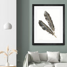 Gold Feathers III on White by Chris Paschke on GIANT ART - gold contemporary