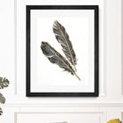 Gold Feathers III on White by Chris Paschke on GIANT ART - gold contemporary
