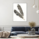 Gold Feathers III on White by Chris Paschke on GIANT ART - gold contemporary