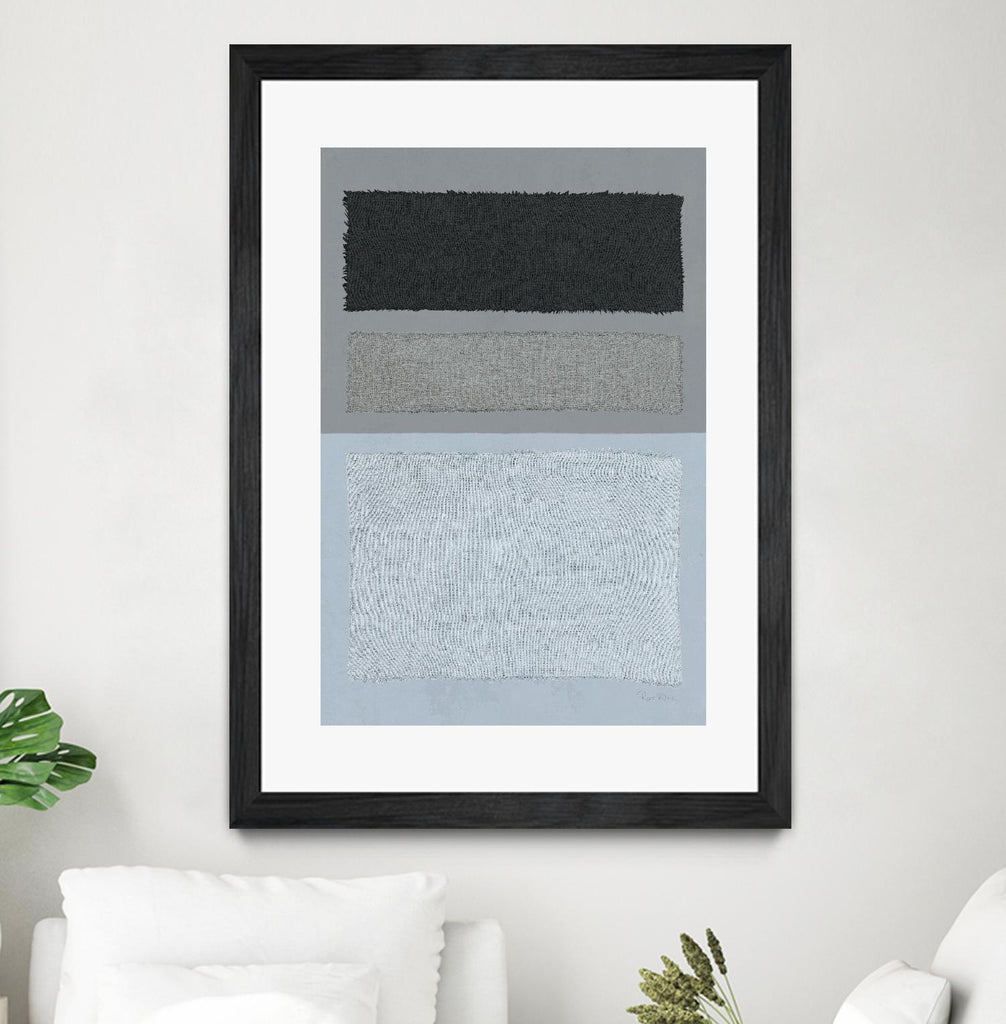 Painted Weaving II FB by Piper Rhue on GIANT ART - blue shapes gray