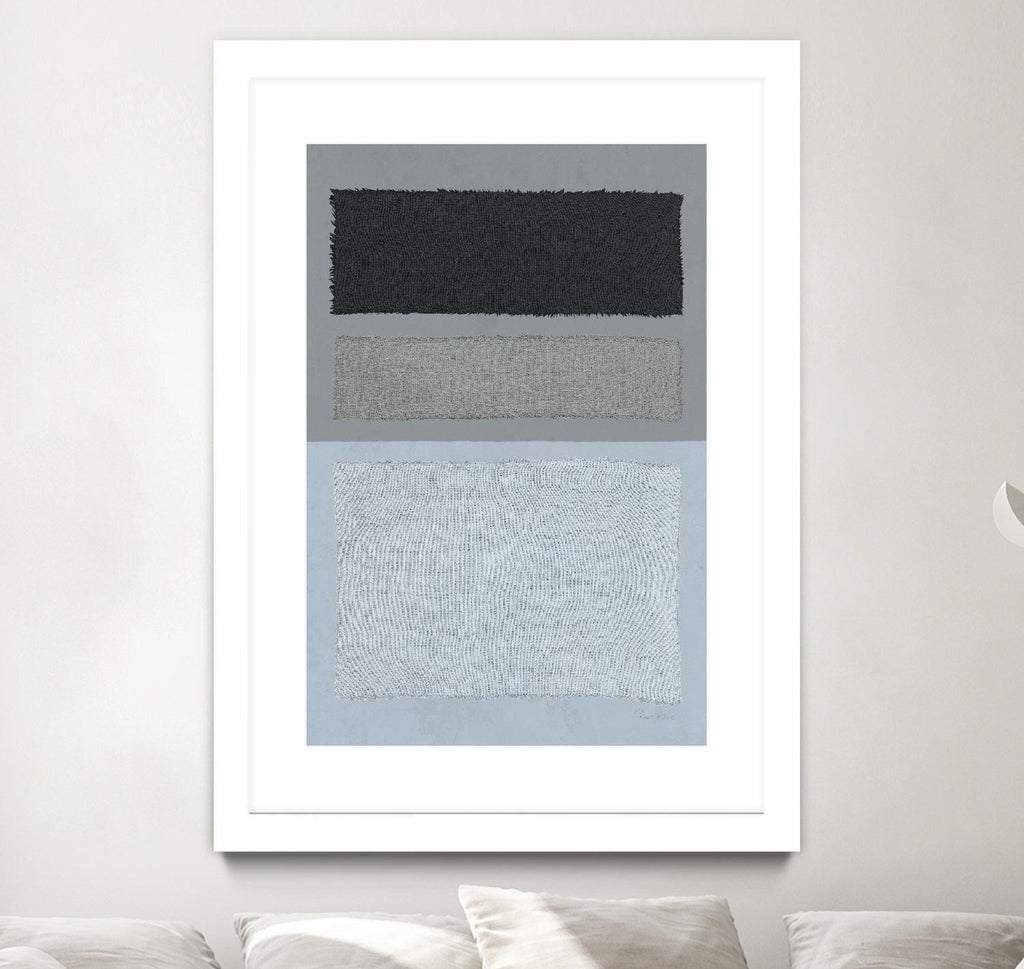 Painted Weaving II FB by Piper Rhue on GIANT ART - blue shapes gray