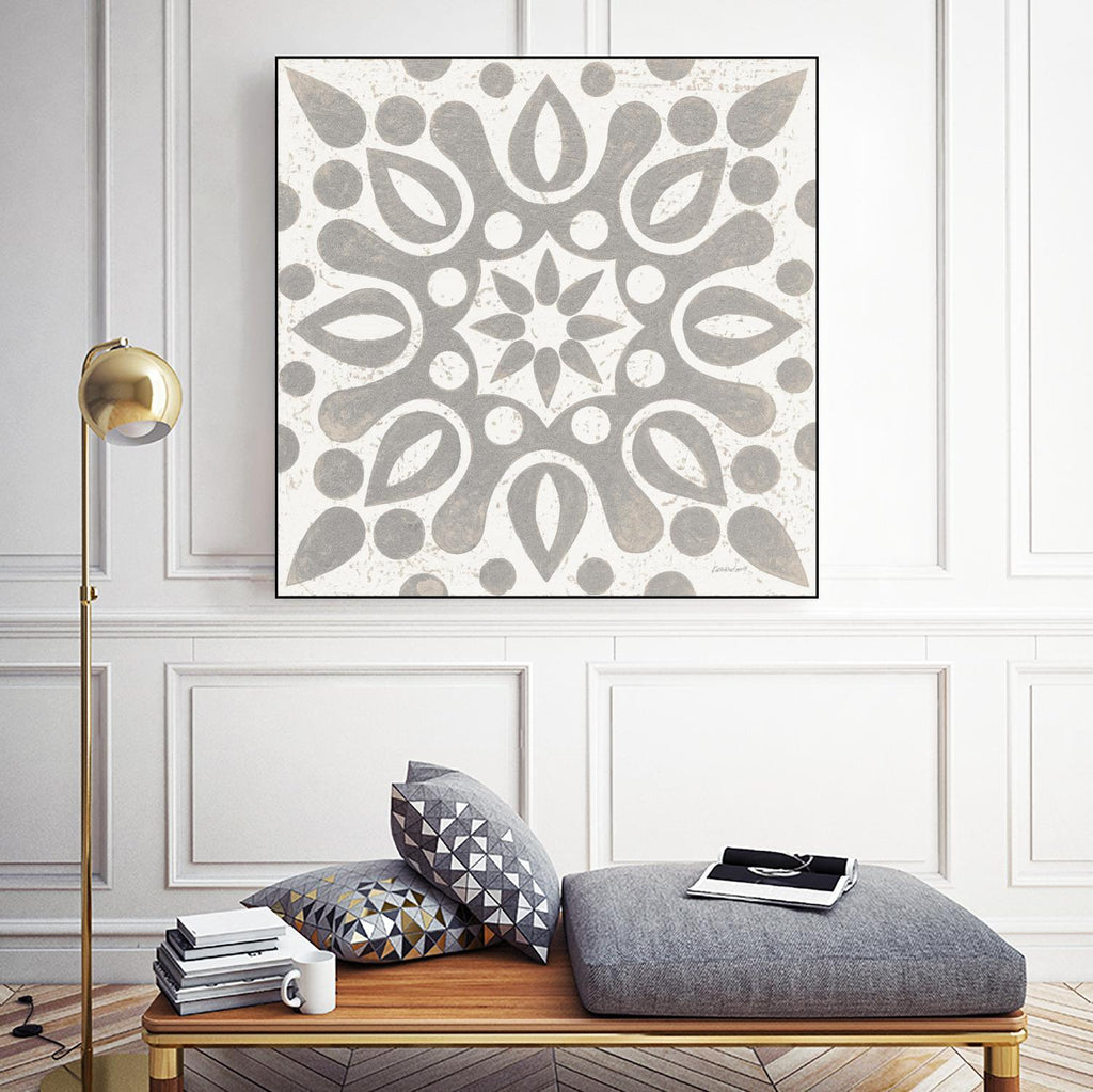 Winter Caravan Tile IV by Kathrine Lovell on GIANT ART - multi abstract cream