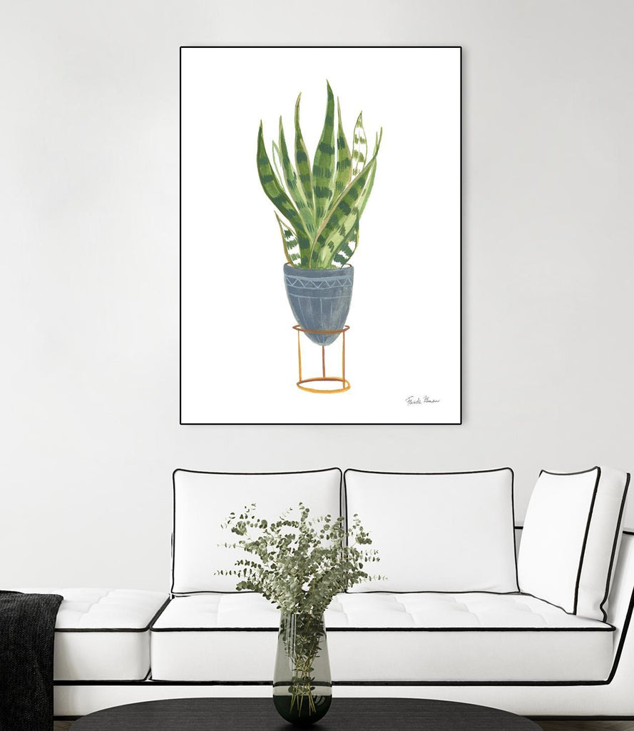 Green House Plants IV by Farida Zaman sur GIANT ART - gris botanique