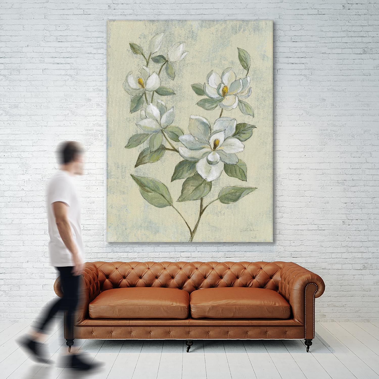 Sage Magnolia by Silvia Vassileva on GIANT ART - florals florals