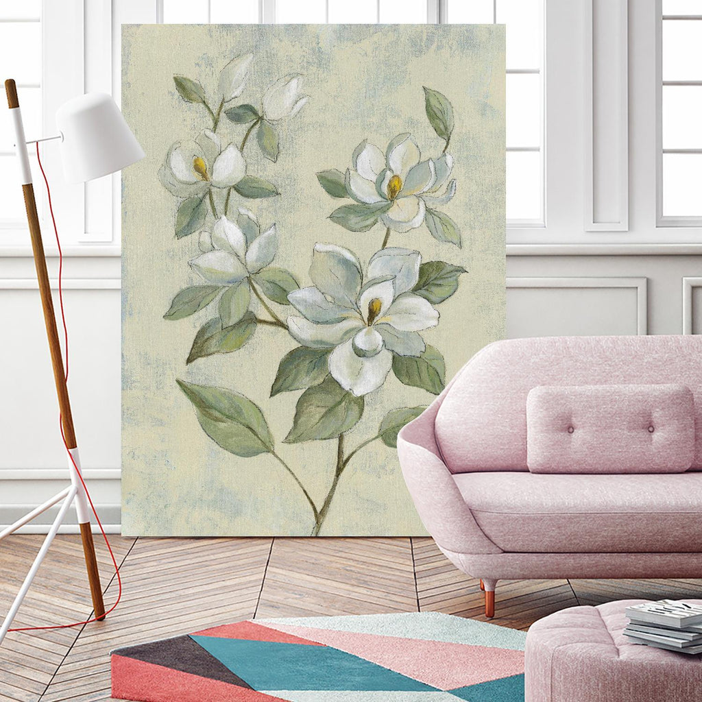 Sage Magnolia by Silvia Vassileva on GIANT ART - florals florals