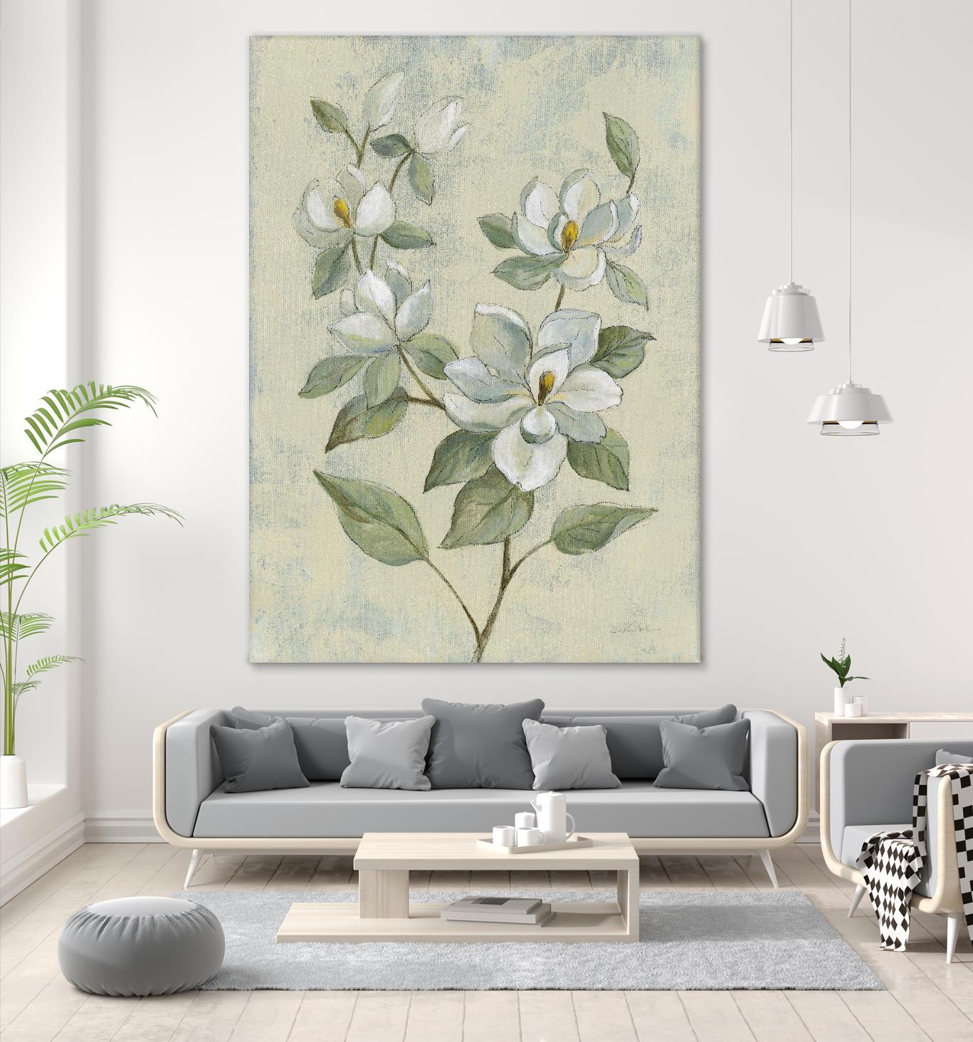 Sage Magnolia by Silvia Vassileva on GIANT ART - florals florals