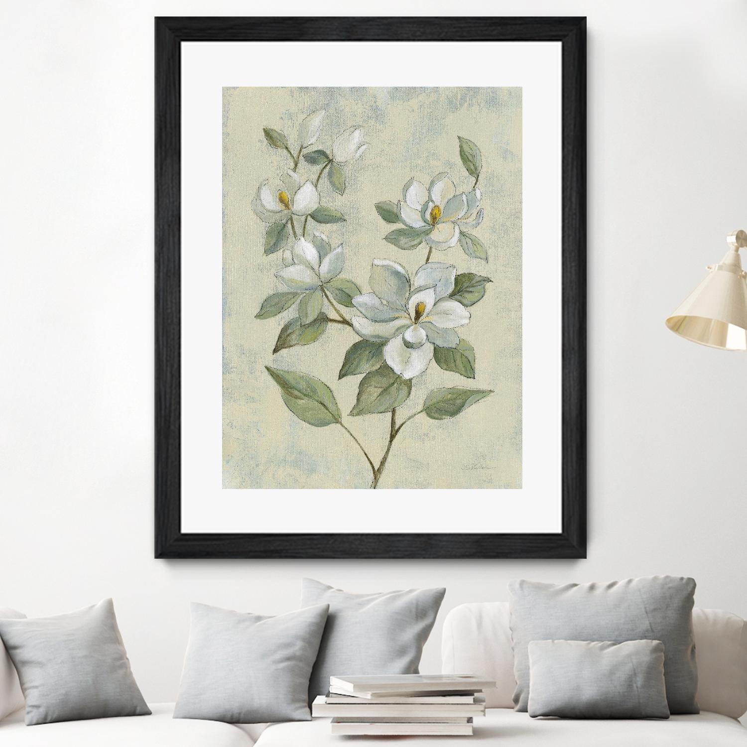 Sage Magnolia by Silvia Vassileva on GIANT ART - florals florals