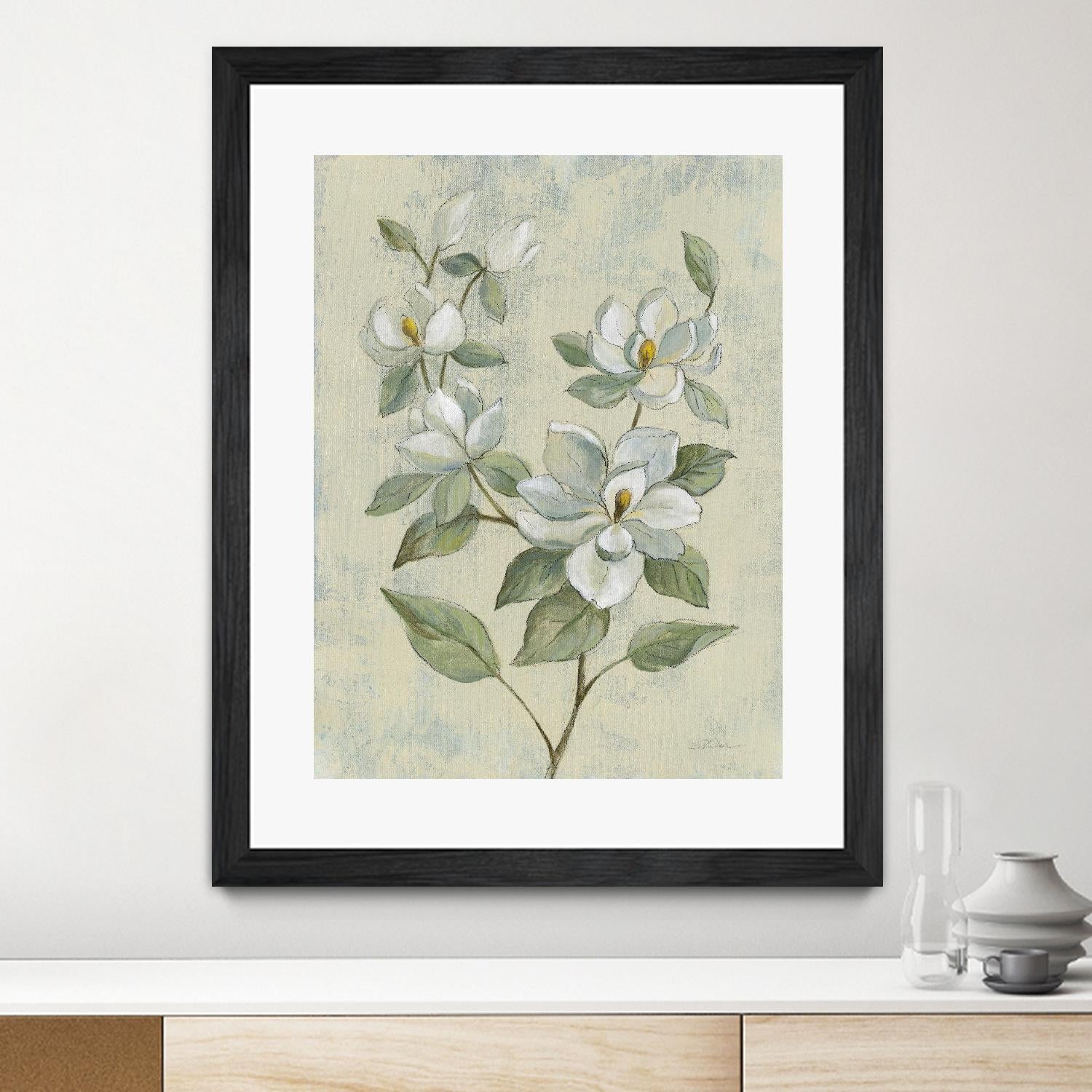 Sage Magnolia by Silvia Vassileva on GIANT ART - florals florals