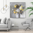 Weekend Bouquet Yellow Gray by Danhui Nai on GIANT ART - farmhouse brown