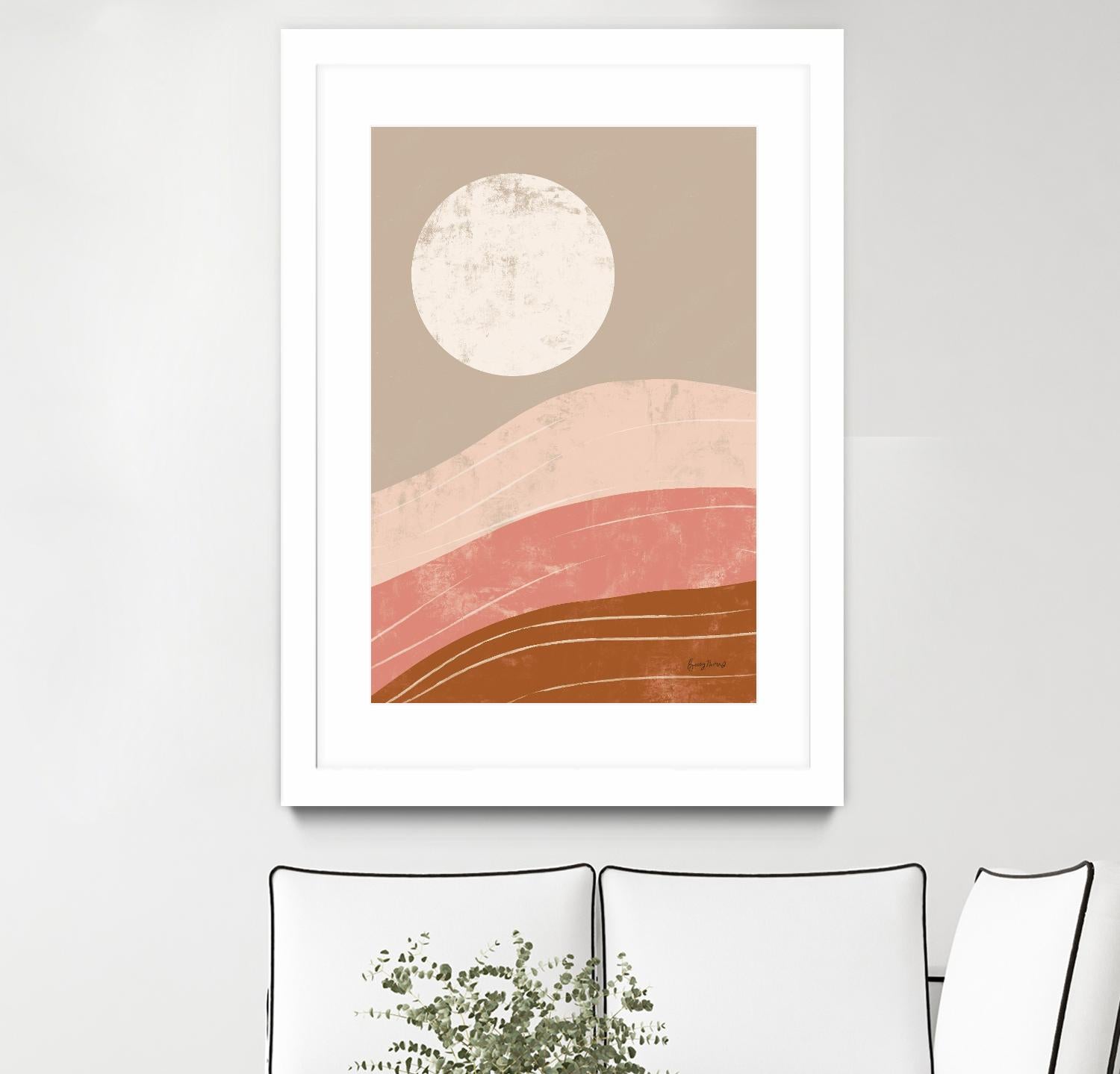 Desert Sunrise I by Becky Thorns on GIANT ART - linear mountains