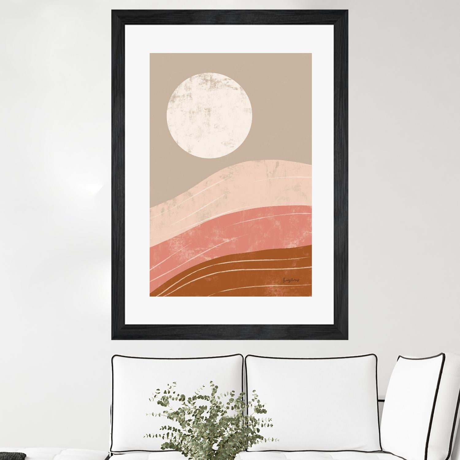 Desert Sunrise I by Becky Thorns on GIANT ART - linear mountains