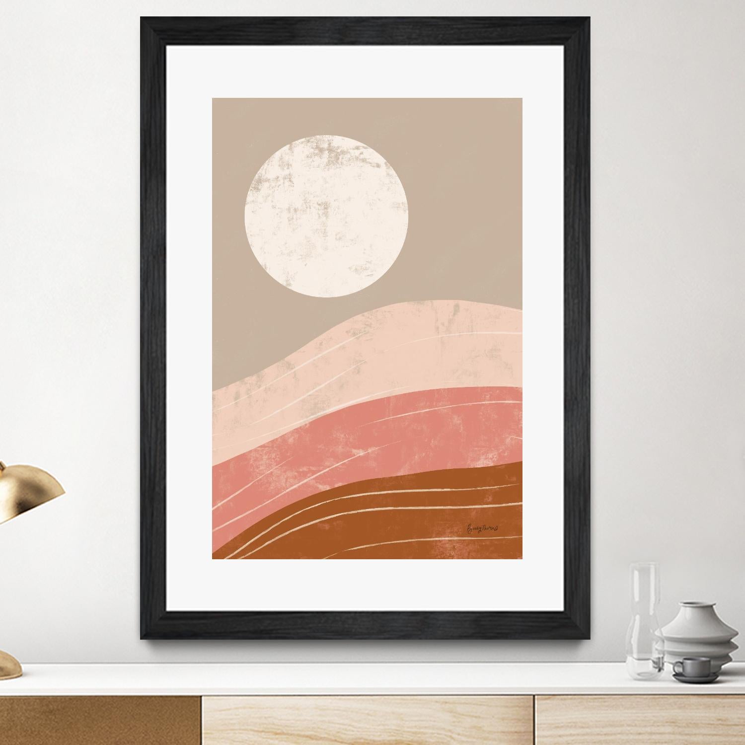 Desert Sunrise I by Becky Thorns on GIANT ART - linear mountains