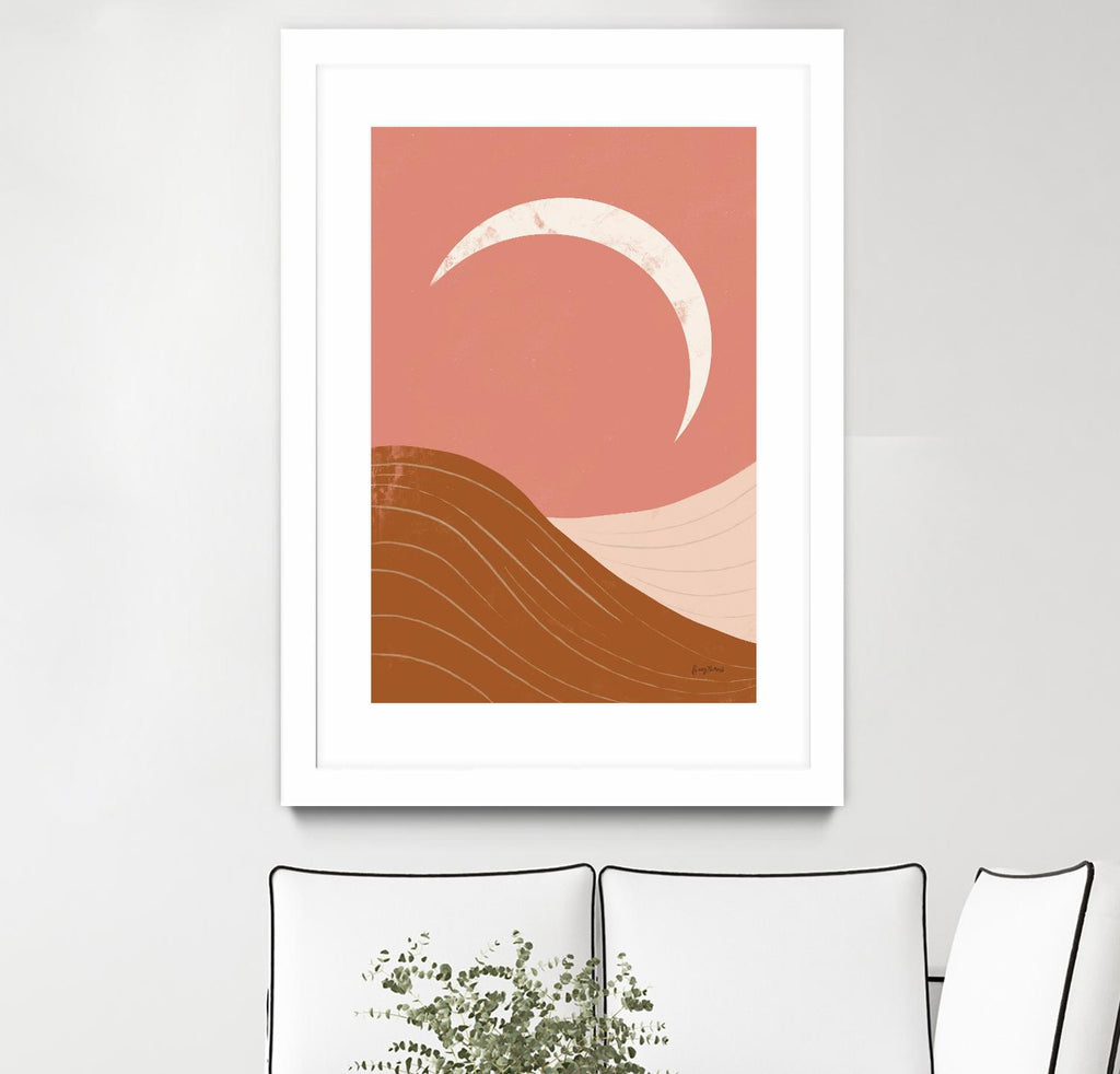 Desert Sunrise II by Becky Thorns on GIANT ART - pink shapes mountains