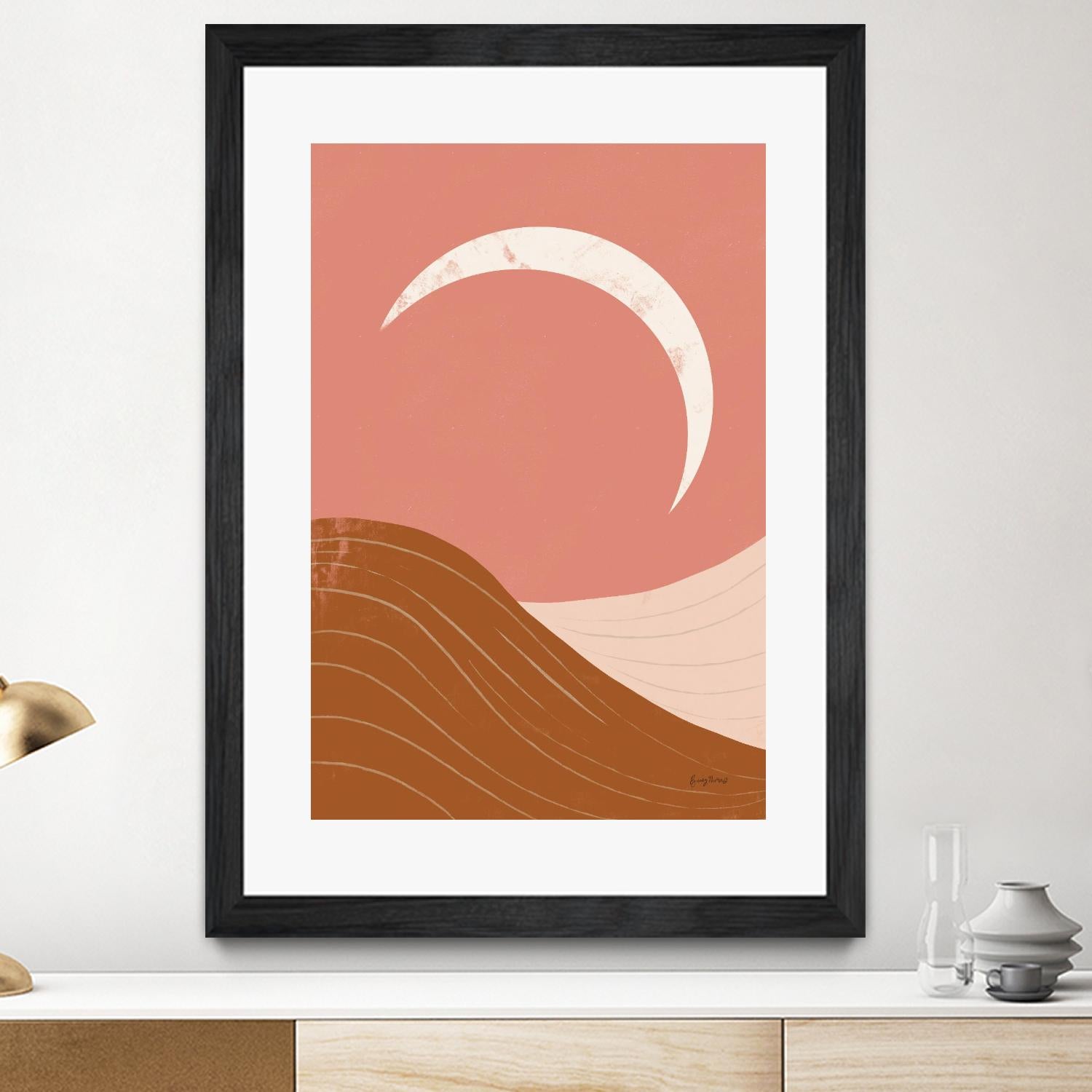 Desert Sunrise II by Becky Thorns on GIANT ART - pink shapes mountains