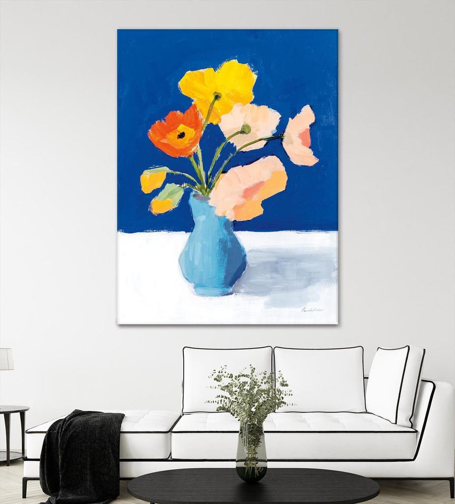 Poppies on Blue by Pamela Munger on GIANT ART - florals blue