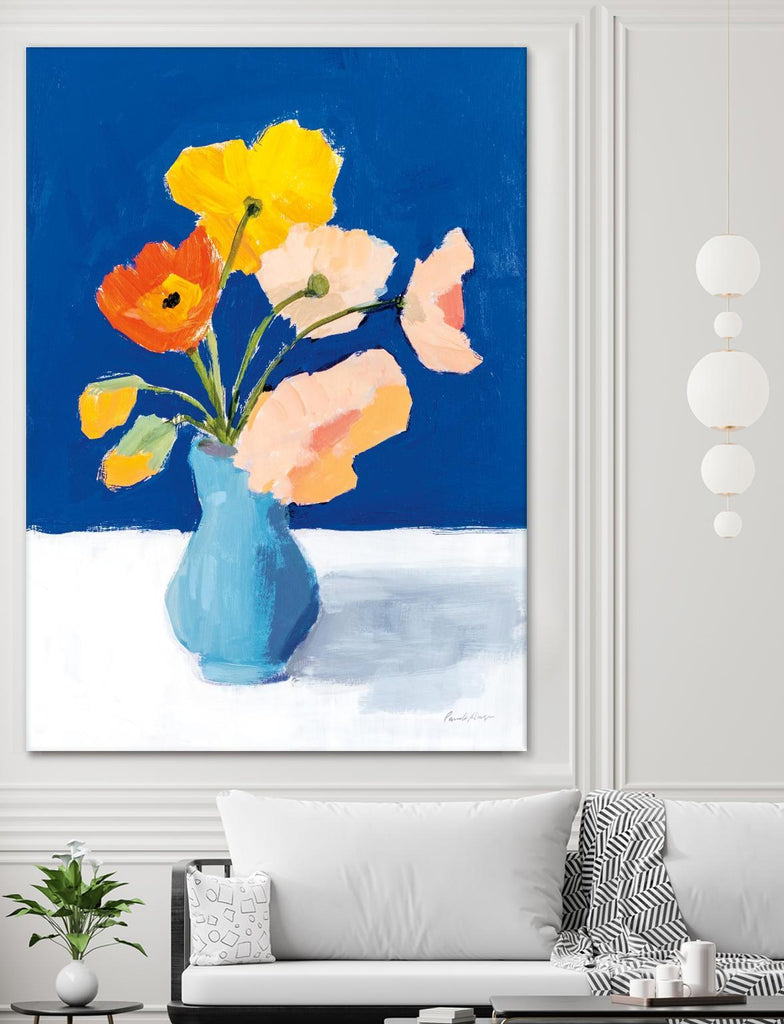 Poppies on Blue by Pamela Munger on GIANT ART - florals blue