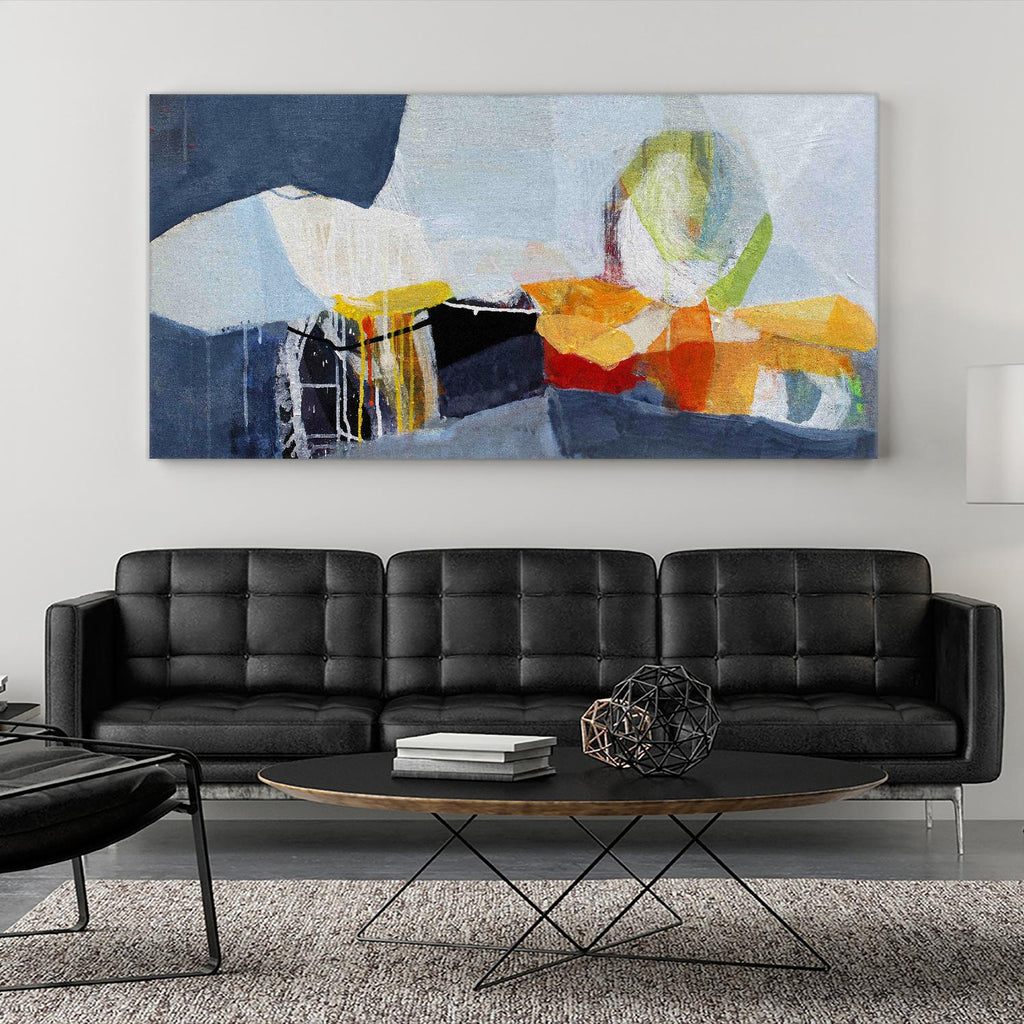 Story Teller by Lina Alattar on GIANT ART - blue,orange abstracts, contemporary