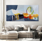 Story Teller by Lina Alattar on GIANT ART - blue,orange abstracts, contemporary