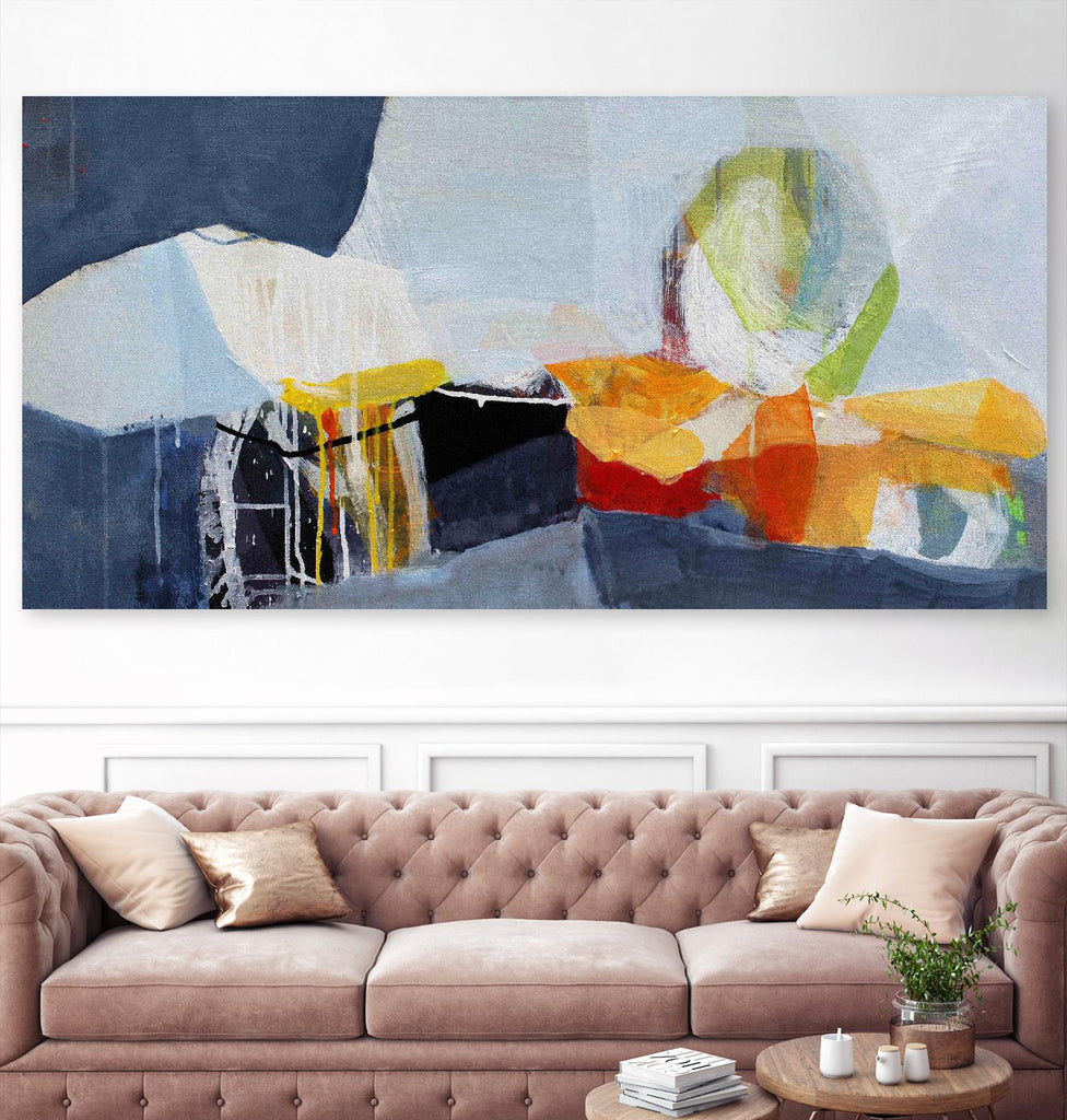 Story Teller by Lina Alattar on GIANT ART - blue,orange abstracts, contemporary