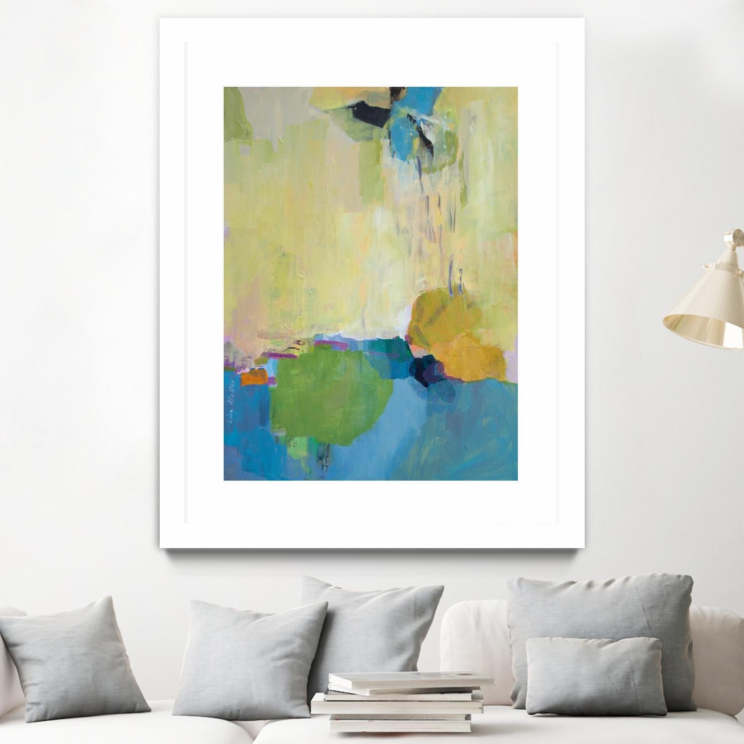 The Promise of Something by Lina Alattar on GIANT ART - blue,yellow abstracts, contemporary