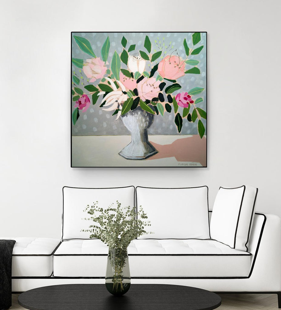 Spring Florals 1 by Marisa Anon on GIANT ART - pink,green floral,still life