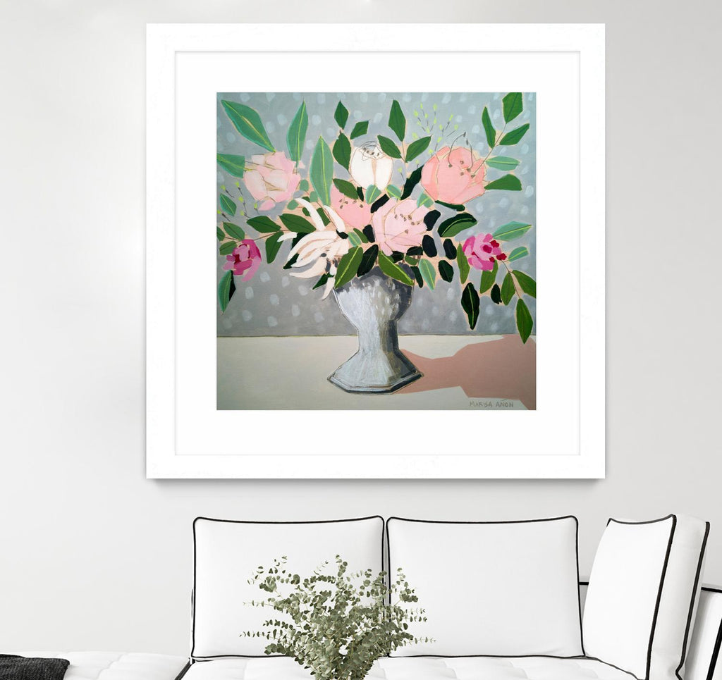 Spring Florals 1 by Marisa Anon on GIANT ART - pink,green floral,still life
