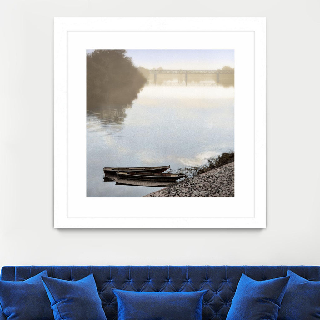 Boats on the Seine #2 by Alan Blaustein on GIANT ART - multicolor photography; landscapes