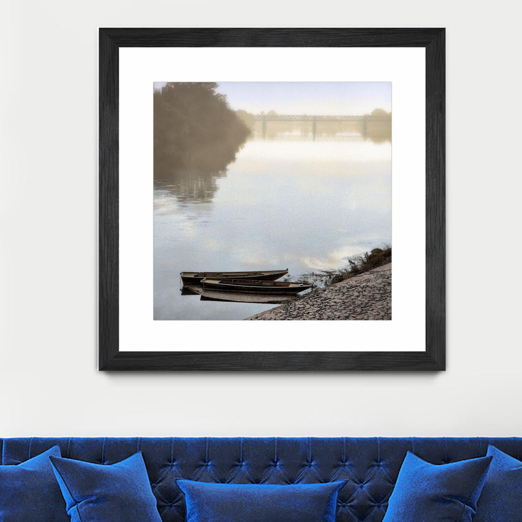 Boats on the Seine #2 by Alan Blaustein on GIANT ART - multicolor photography; landscapes