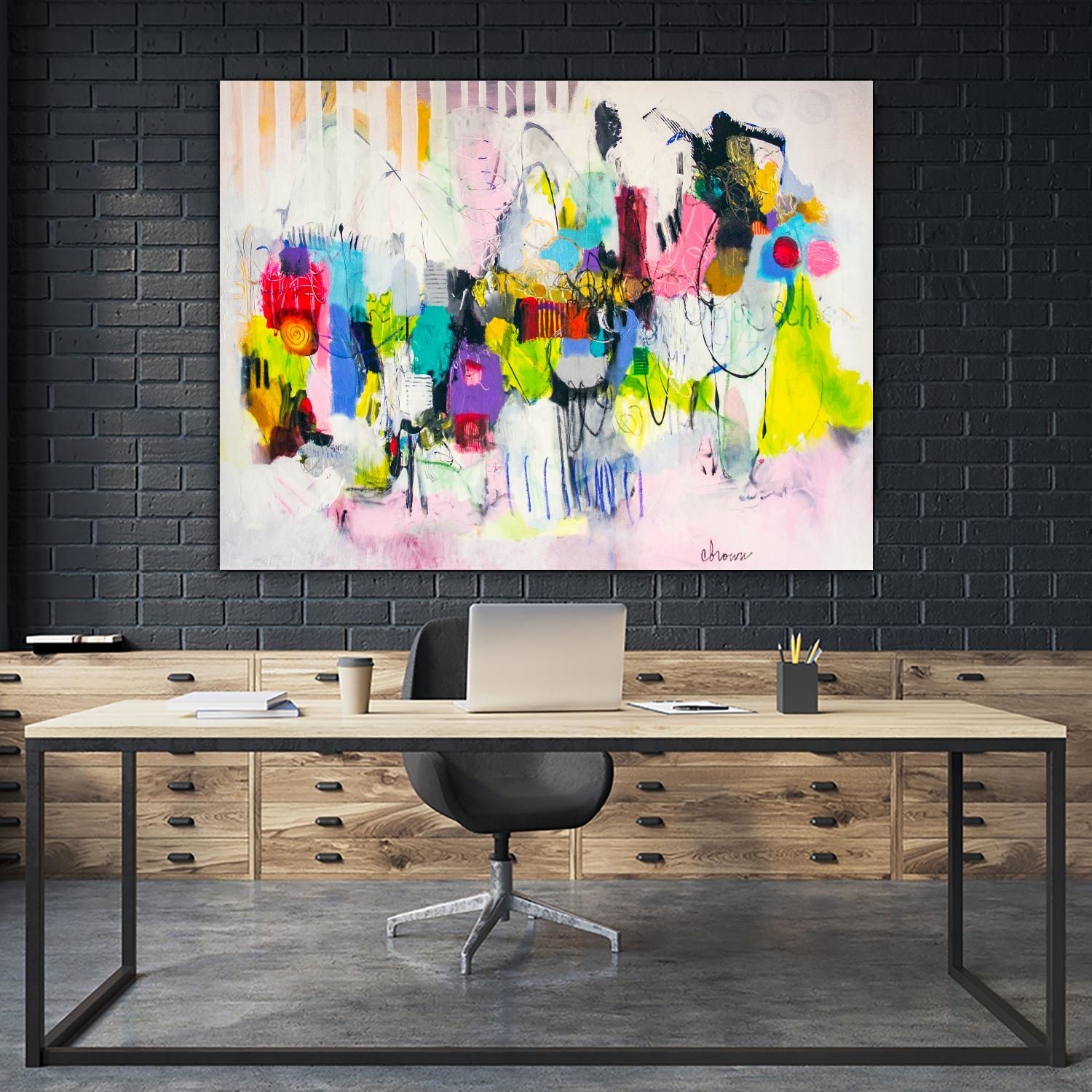 Lost in Oklahoma by Cynthia Anne Brown on GIANT ART - pink,yellow abstracts, contemporary