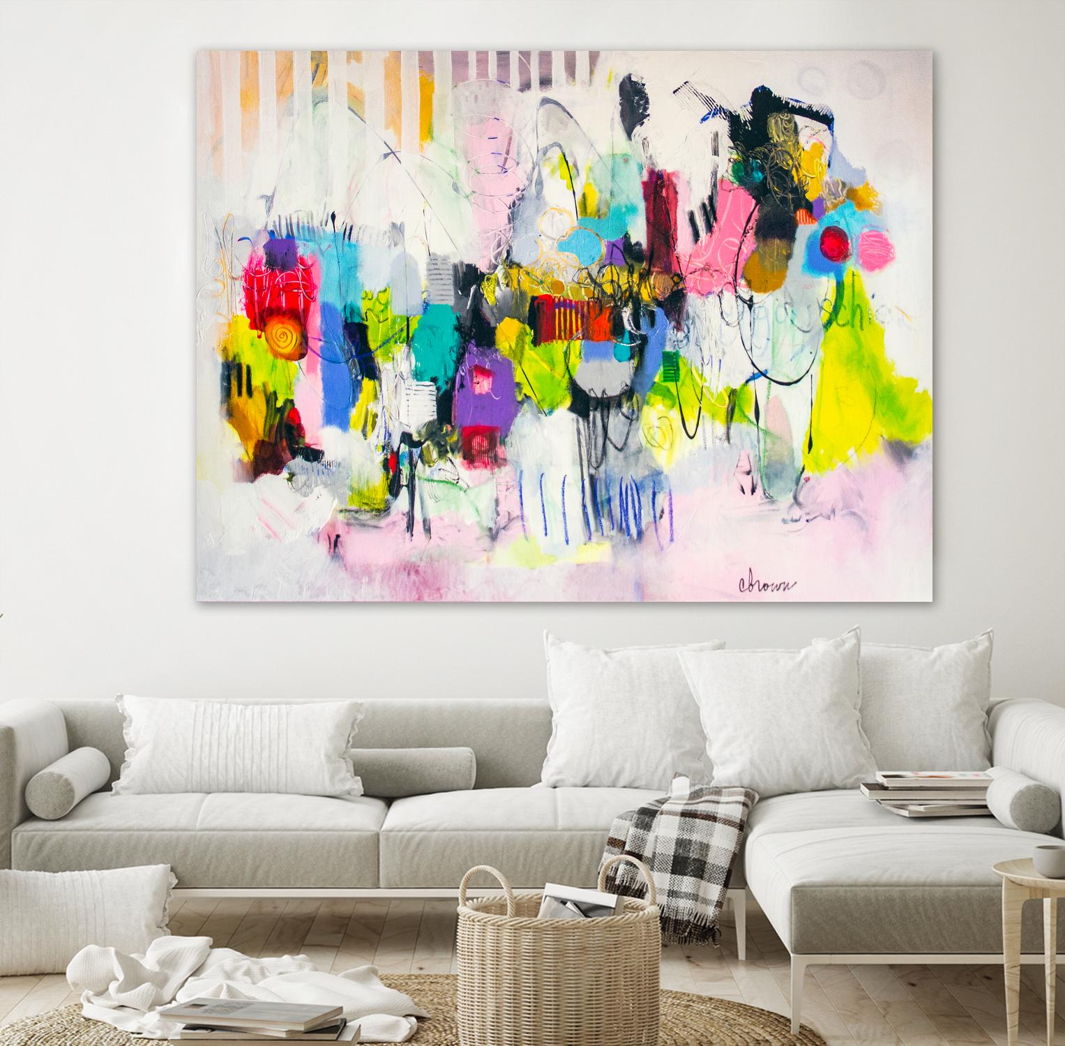 Lost in Oklahoma by Cynthia Anne Brown on GIANT ART - pink,yellow abstracts, contemporary