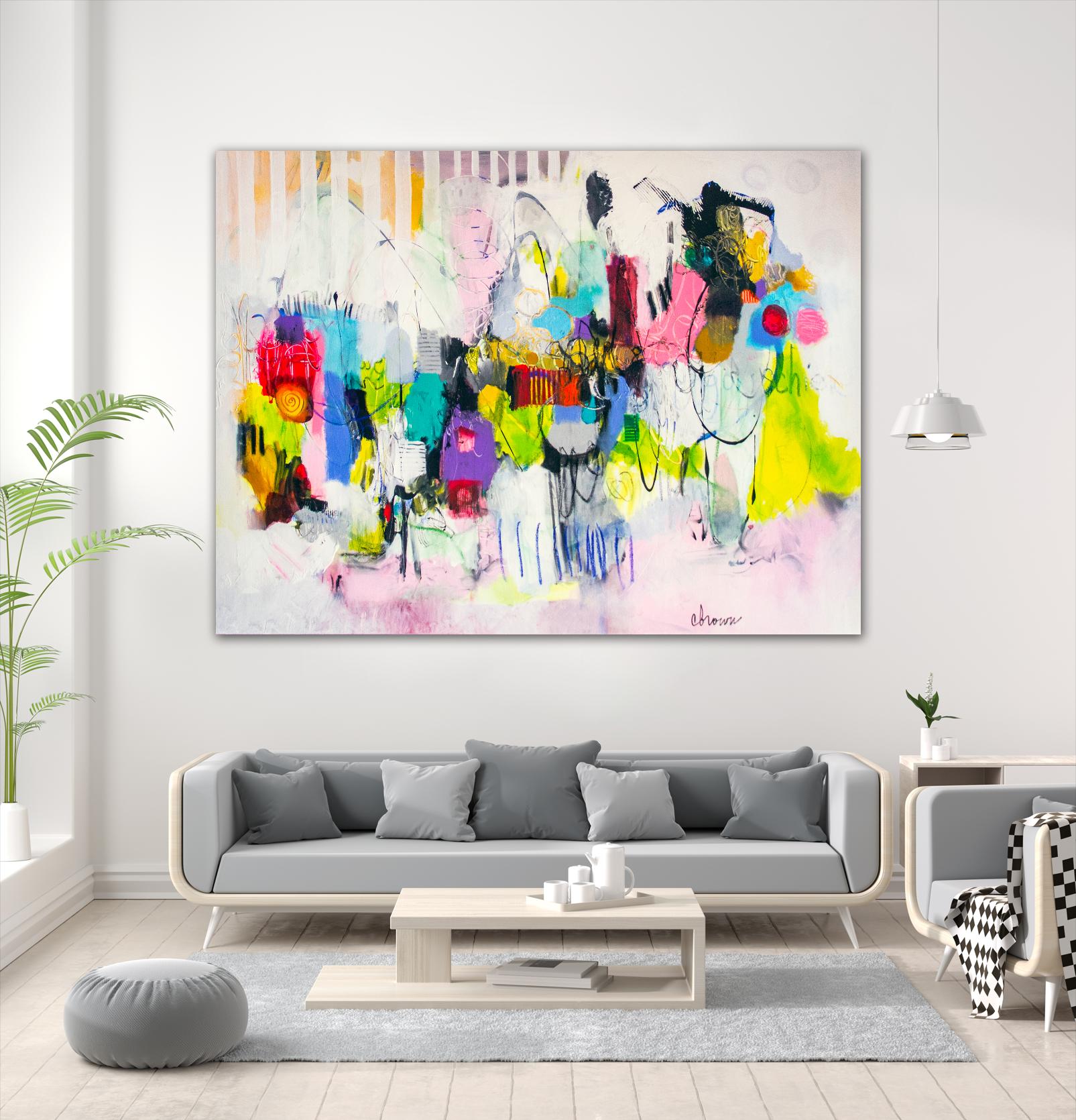 Lost in Oklahoma by Cynthia Anne Brown on GIANT ART - pink,yellow abstracts, contemporary