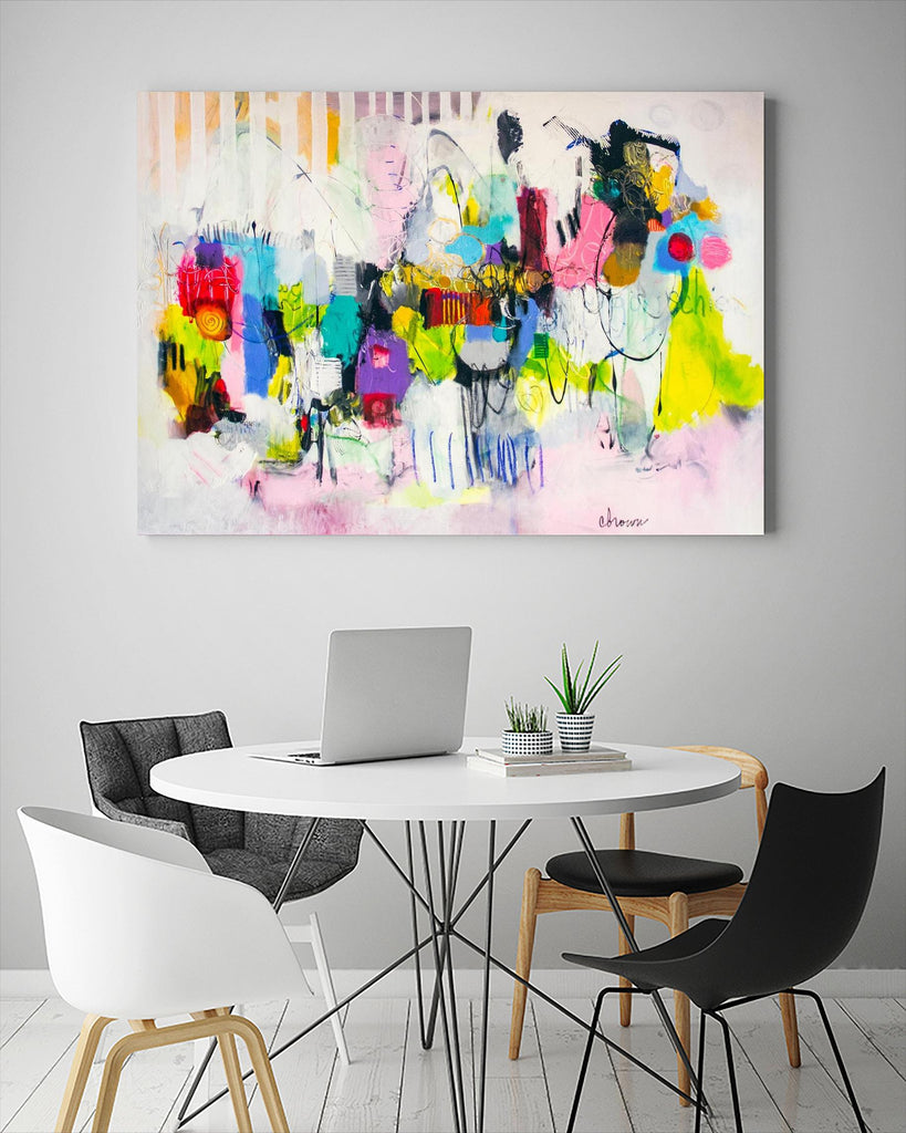 Lost in Oklahoma de Cynthia Anne Brown sur GIANT ART - pink,yellow abstracts, contemporary