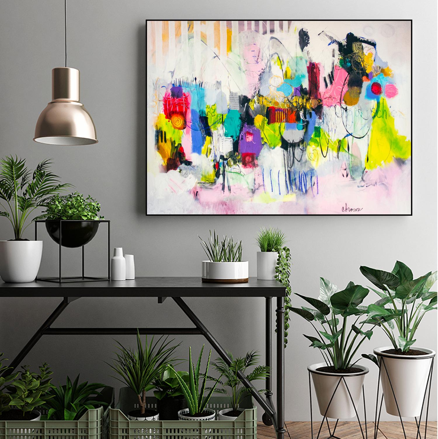 Lost in Oklahoma by Cynthia Anne Brown on GIANT ART - pink,yellow abstracts, contemporary