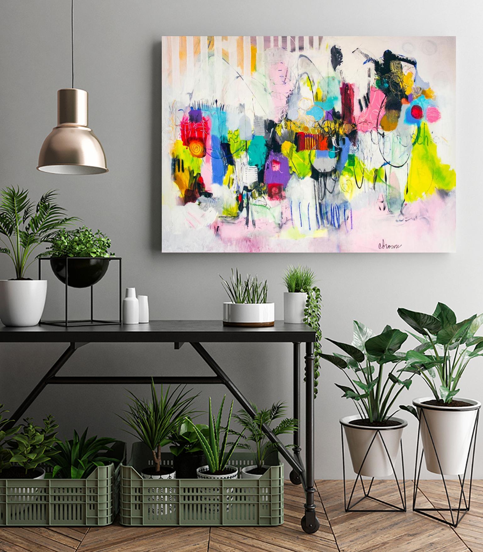 Lost in Oklahoma by Cynthia Anne Brown on GIANT ART - pink,yellow abstracts, contemporary