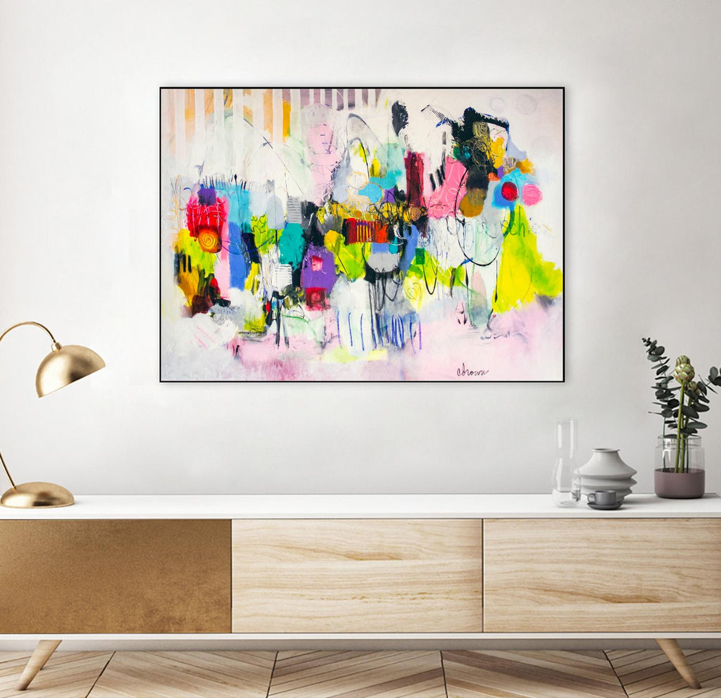 Lost in Oklahoma de Cynthia Anne Brown sur GIANT ART - pink,yellow abstracts, contemporary