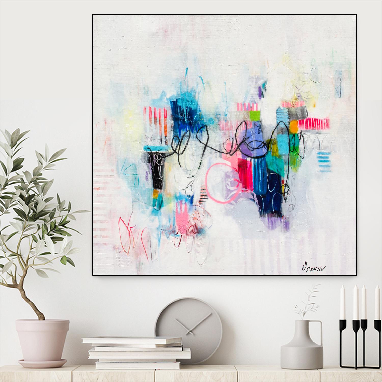 Possibilities of the Heart by Cynthia Anne Brown on GIANT ART - pink,blue abstracts, contemporary