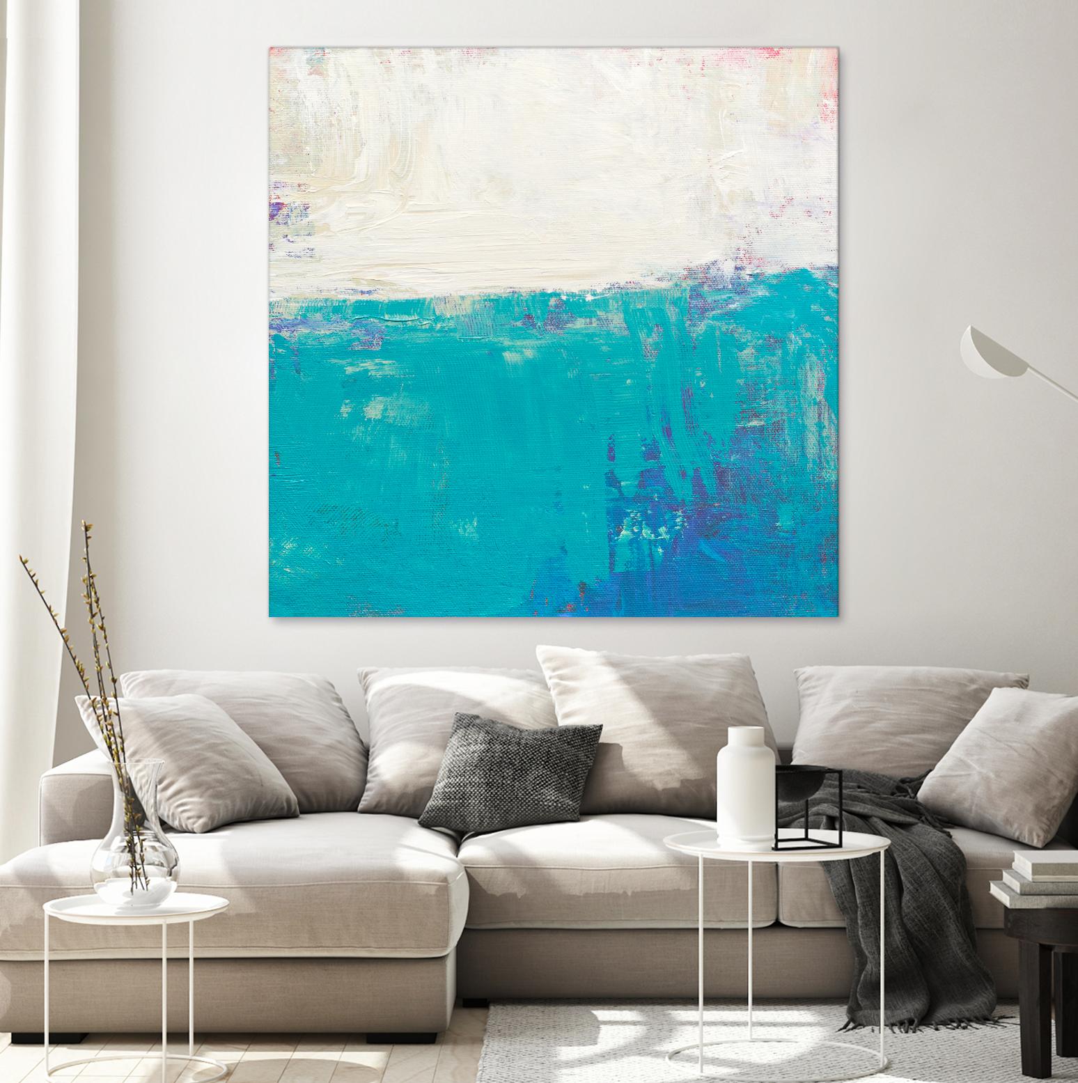 Aqua White by Don Bishop on GIANT ART - white abstract