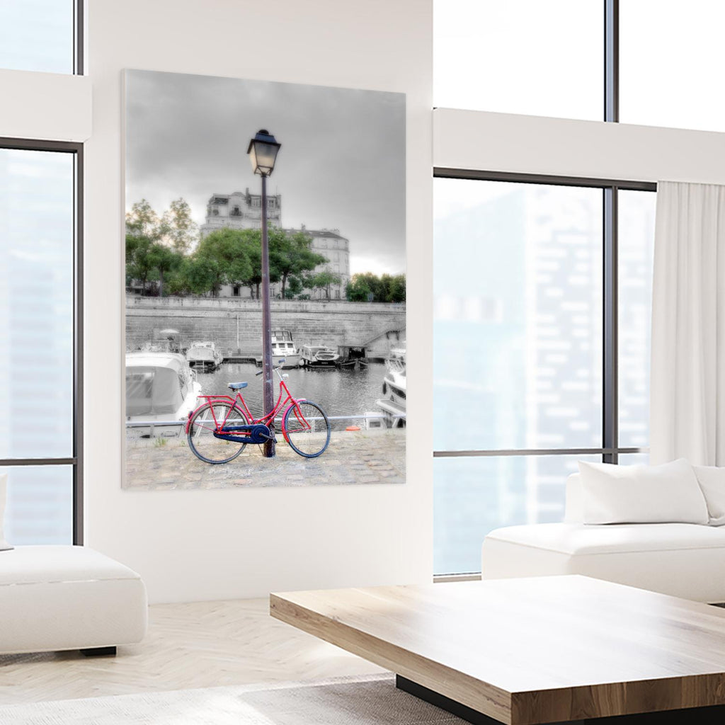 Bicycle St Martin Canal #1 by Alan Blaustein on GIANT ART - multicolor photography; landscapes; people/places